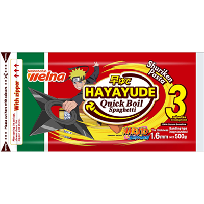 Quick-boil-3-minutes-Spaghetti-FINE-FAST-banded-1.6mm-500g-with-zip-fastener(NARUTO)