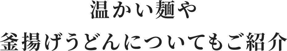 温かい麺や 釜揚げうどんについてもご紹介 