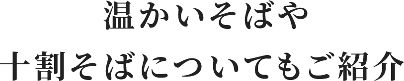 温かいそばや 十割そばについてもご紹介 