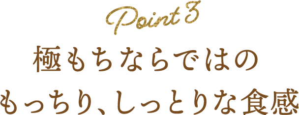 point3 極もちならではのもっちり、しっとりな食感