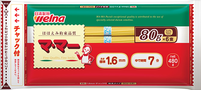 マ･マー チャック付80g結束スパゲティ 1.6mm