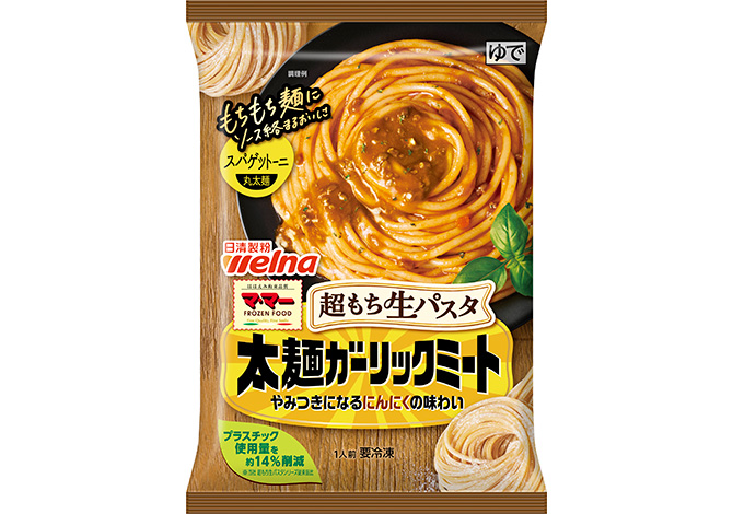 マ･マー 超もち生パスタ 太麺ガーリックミート