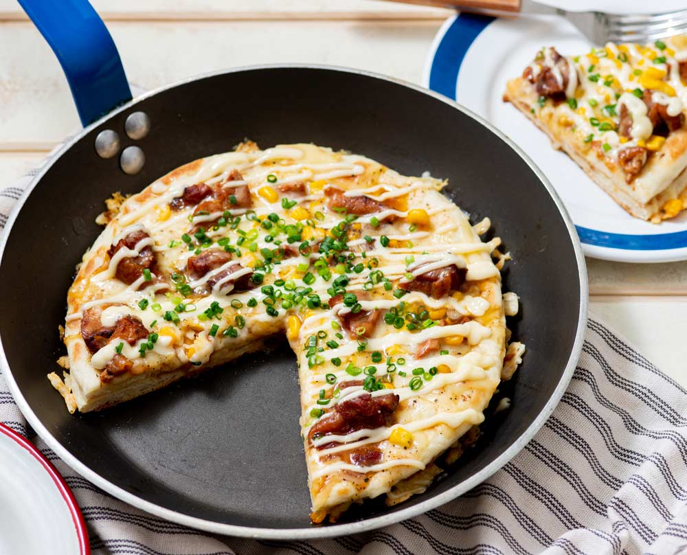 照り焼きマヨチキンのミルフィーユワンパンピザ