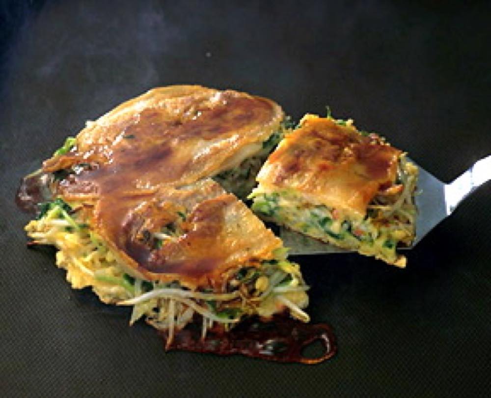 もやしのシャキシャキお好み焼き