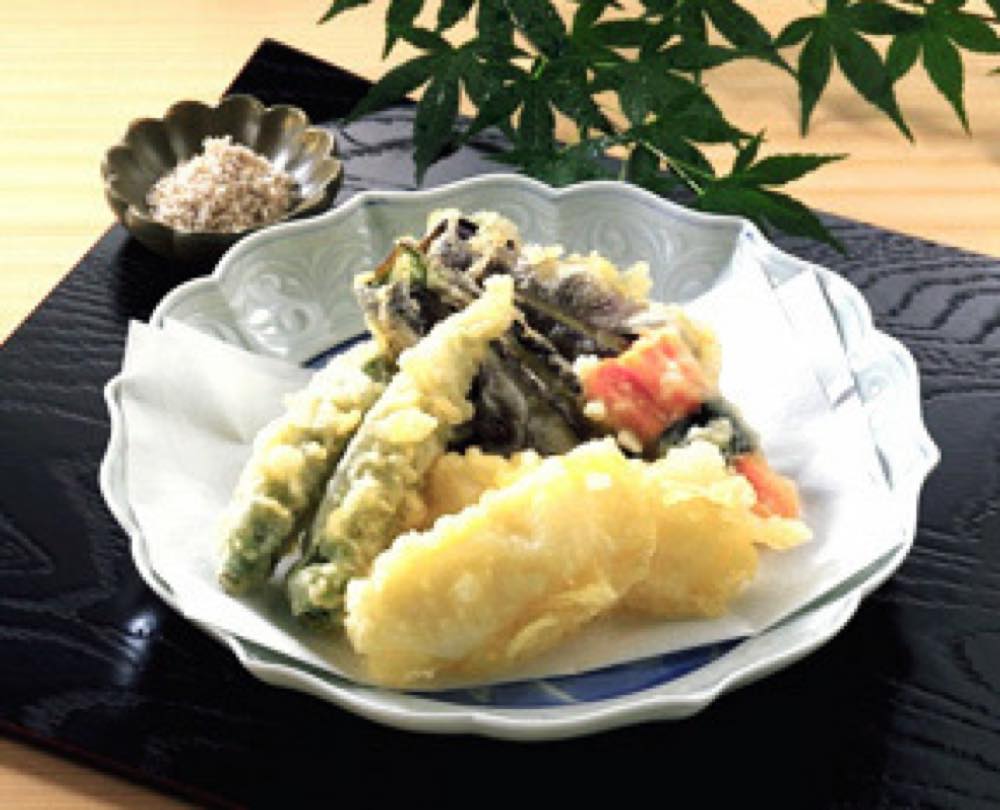 いかとなす、オクラの天ぷら