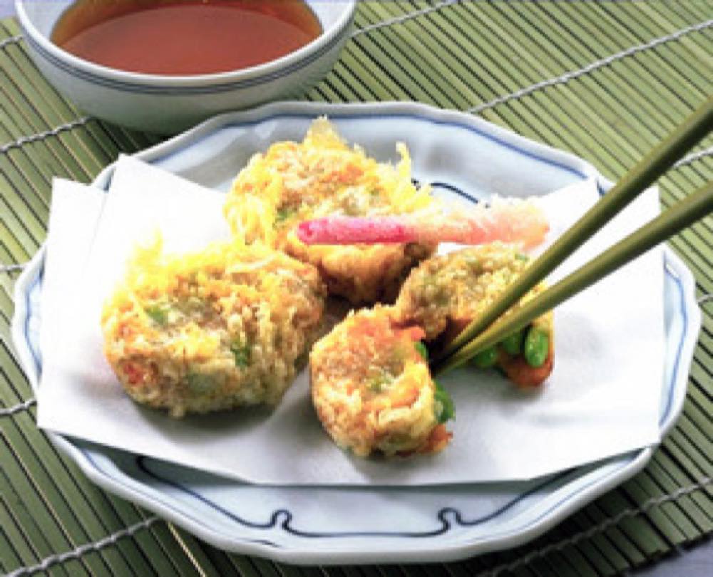 かぼちゃと枝豆団子の天ぷら