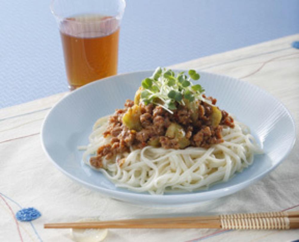 蒸しなすの冷し坦々うどん
