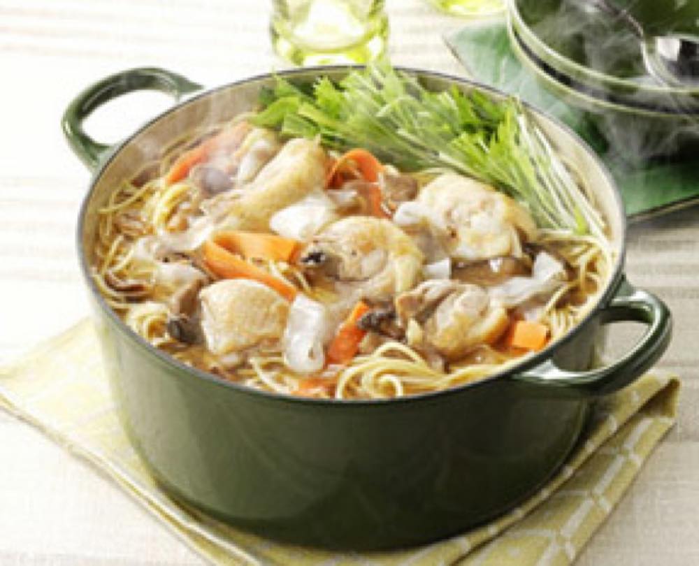 鶏肉と野菜の和風スパゲティ鍋