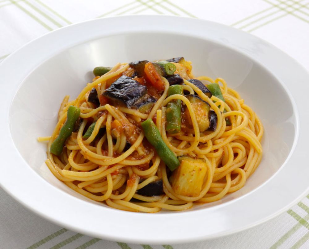 夏野菜のミートソース スパゲティ レシピ 日清製粉ウェルナ 夏野菜のミートソース スパゲティ レシピ 日清製粉ウェルナ