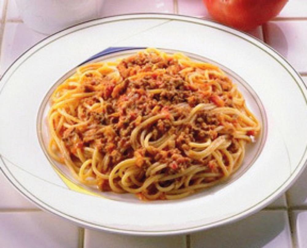 クリーミーミートソースのスパゲティ
