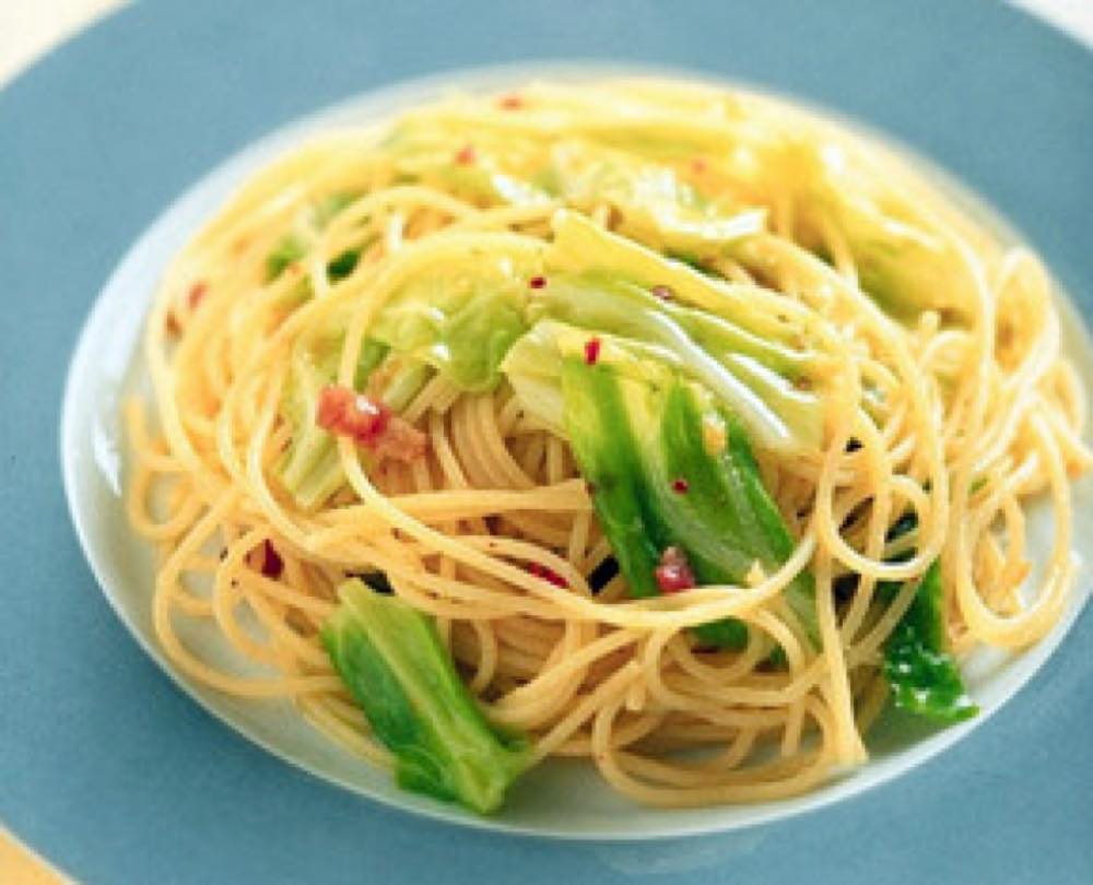 ベーコンとキャベツのスパゲティ