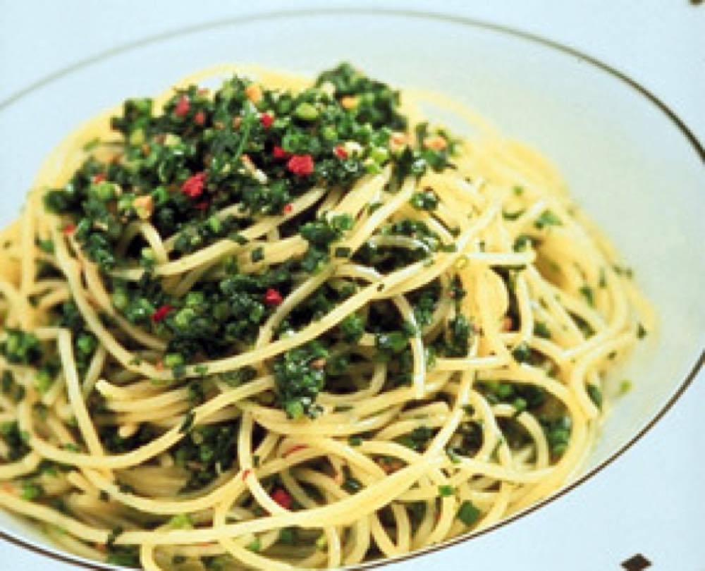 あさつきのペペロンチーニスパゲティ