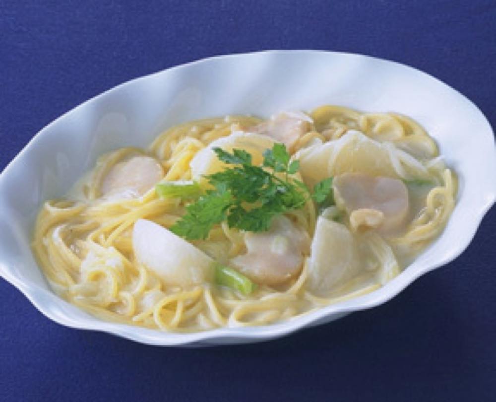 ほたてとかぶのクリームパスタ