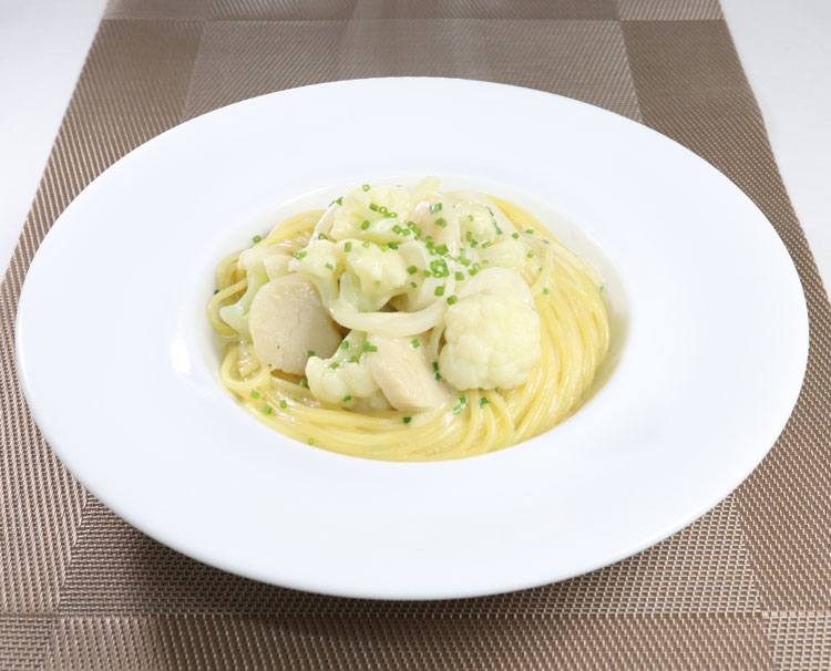 ほたてとカリフラワーのクリームスパゲティ