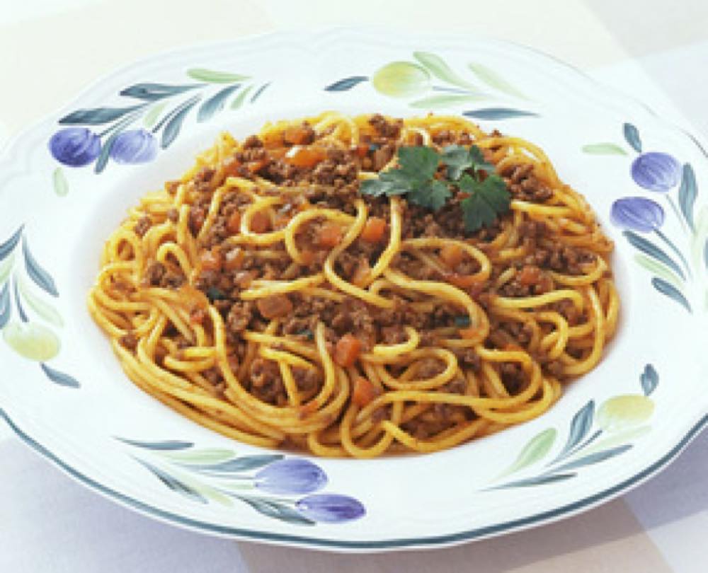 カレー風味のミートソーススパゲティ
