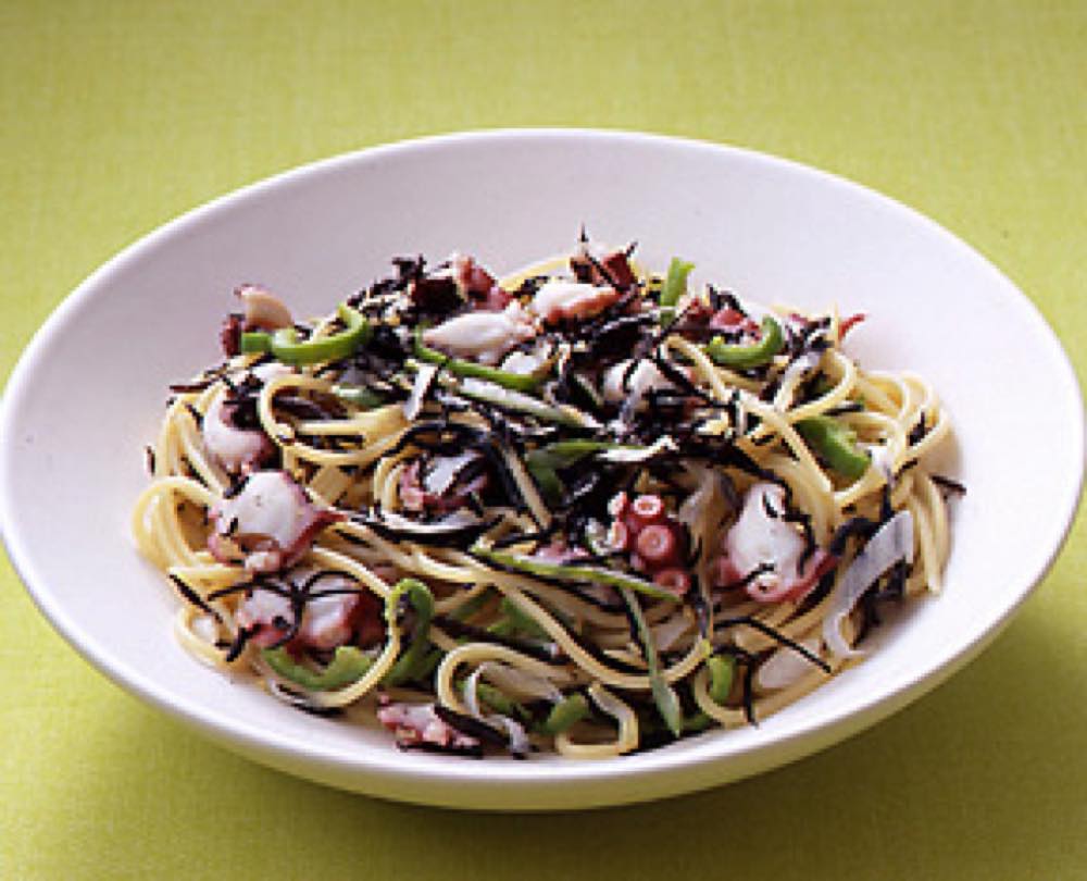 ひじきとたこのしょうが風味スパゲティ