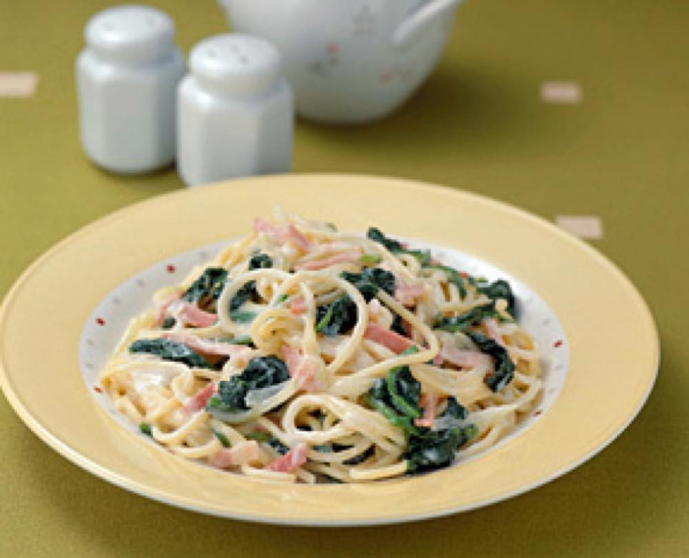 ほうれん草とベーコンのクリームスパゲティ