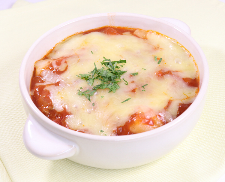 お麩のミートソースグラタン