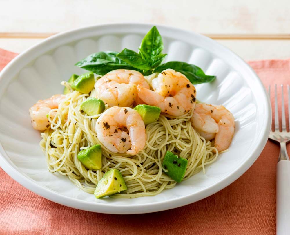 えびとアボカドの冷製ジェノベーゼパスタ レシピ 日清製粉ウェルナ えびとアボカドの冷製ジェノベーゼパスタ レシピ 日清製粉ウェルナ