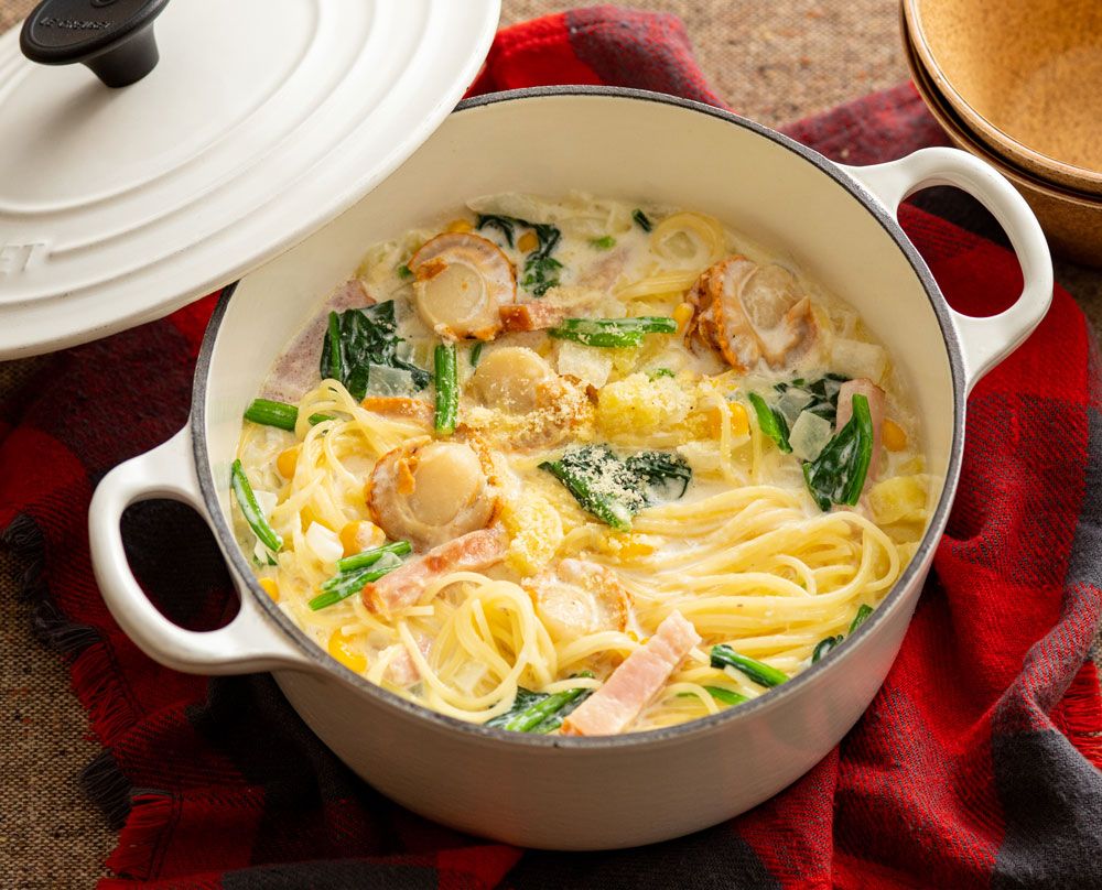 ほたての具だくさんチーズスープパスタ レシピ 日清製粉ウェルナ ほたての具だくさんチーズスープパスタ レシピ 日清製粉ウェルナ