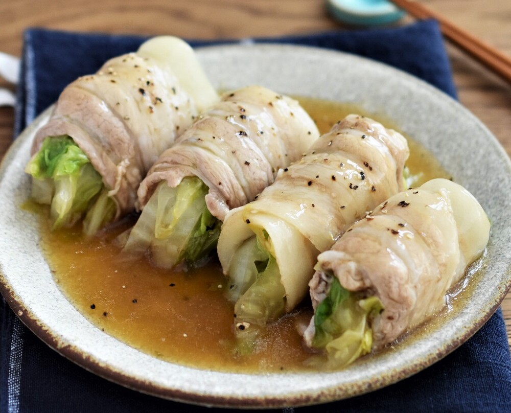 肉巻き白菜フライパン蒸し