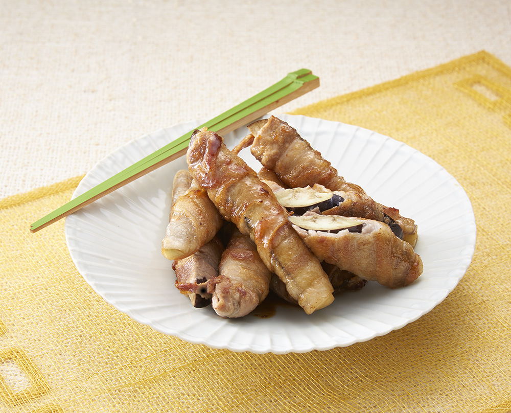 肉巻きなすの甘辛だれ
