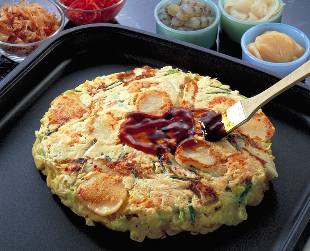 えび、いか、ほたてのお好み焼き えび、いか、ほたてのお好み焼き