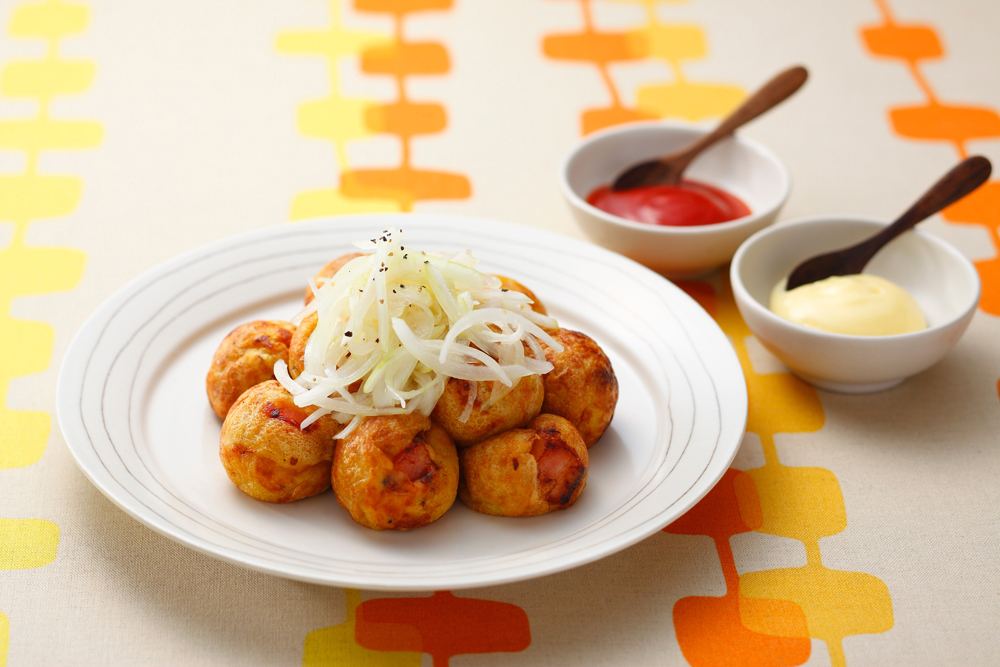 新玉＆ベーコンのサラダ風たこ焼き