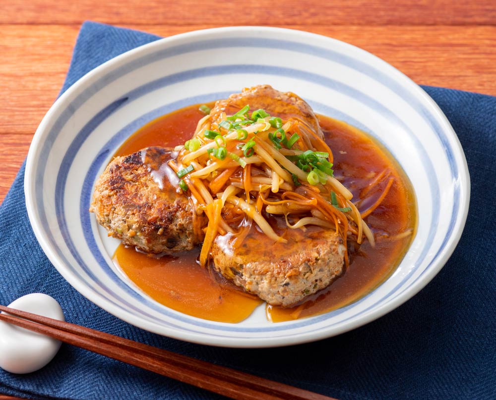 1/3日分の野菜を食べる！あんかけ豆腐ハンバーグ