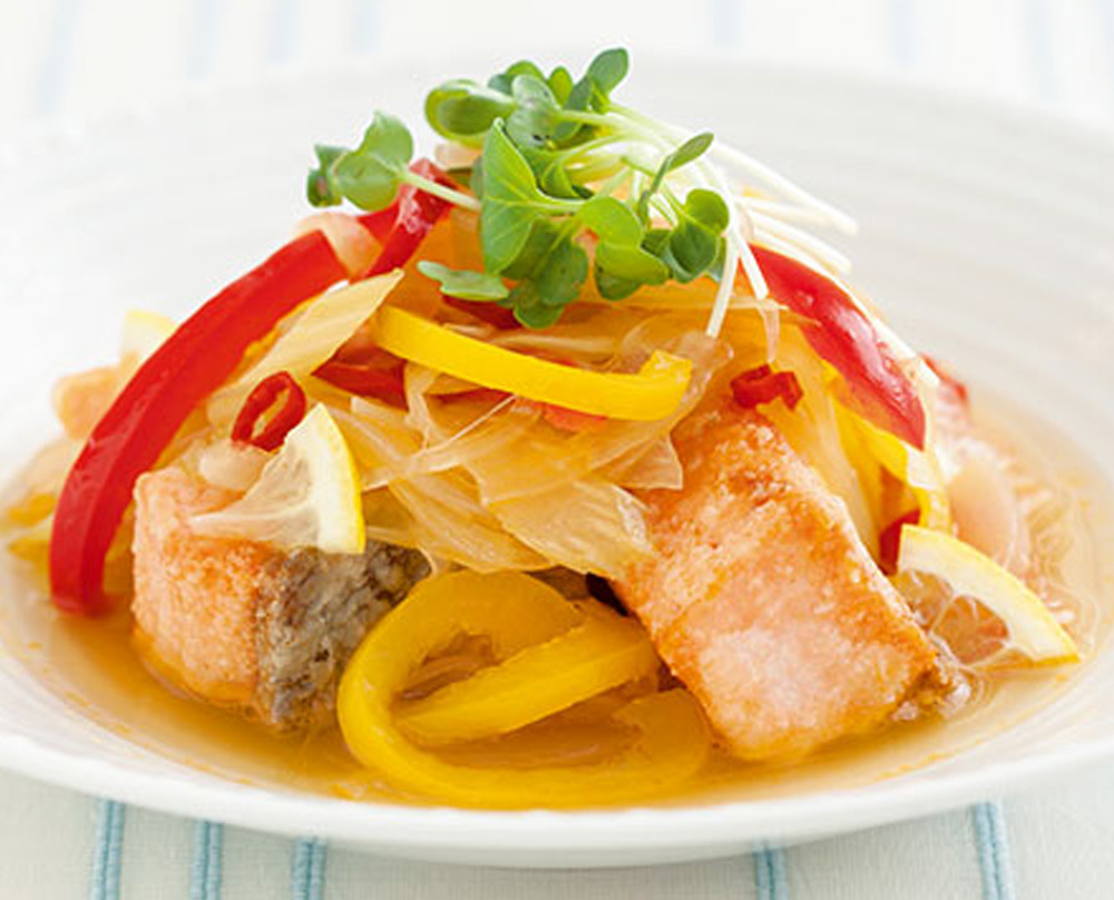 たっぷり野菜と鮭の南蛮漬け
