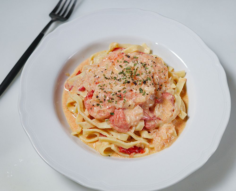 海老トマトクリームパスタ