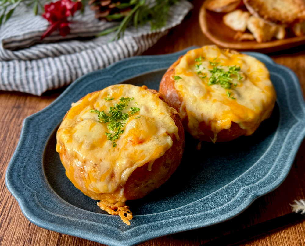 クリスマスにはこれ！【カルボ風パングラタン】