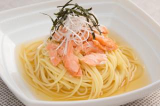 鮭の和風スープスパゲティ