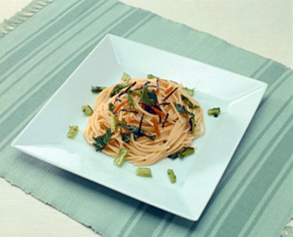 野沢菜のお茶漬けスパゲティ