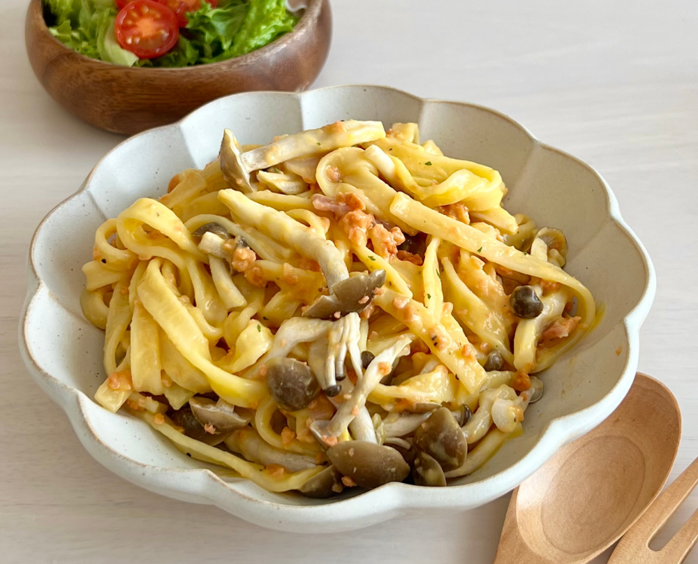 さけとしめじの濃厚カルボナーラ | レシピ | 日清製粉ウェルナ