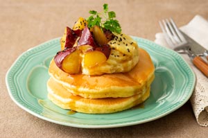 さつまいもクリームのホットケーキ