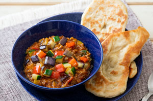 夏野菜のキーマカレー＆ナン
