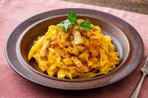 かぼちゃときのこのクリームパスタ