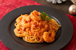 かにとえびのトマトクリームパスタ