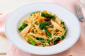 菜の花とたけのこと桜えびの和風ぺペロンチーノ 菜の花とたけのこと桜えびの和風ぺペロンチーノ