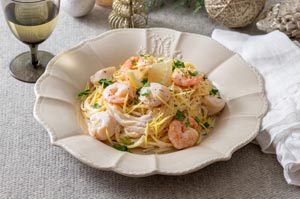 えびとほたてのレモンクリームパスタ