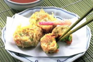 かぼちゃと枝豆団子の天ぷら