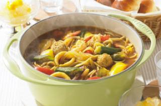 夏野菜のスープカレースパゲティ