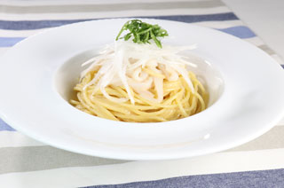 いかと青ジソのたらこスパゲティ