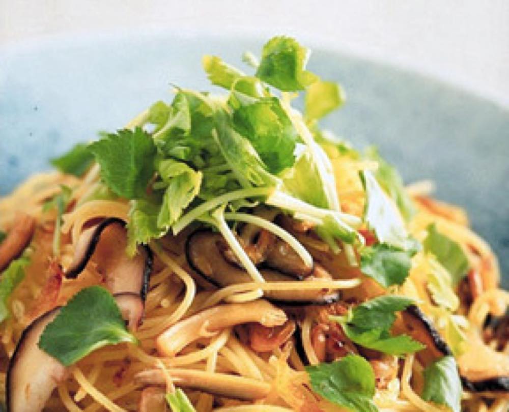 桜えびとしいたけの和風スパゲティ | レシピ | 日清製粉ウェルナ