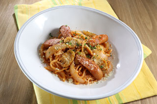 ウインナー入り　ゆでスパゲッティ イタリアン