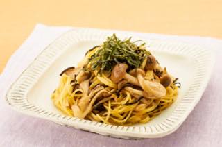 きのこと塩昆布の和風スパゲティ