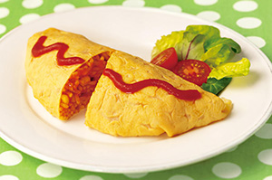 冷凍パスタアレンジ！ナポリタンオムレツ