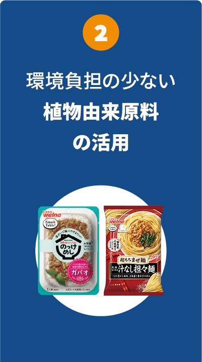 環境負担の少ない植物由来原料の活用